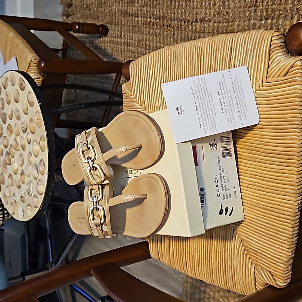 Coach Signature Virginia Beige Sandals Size 8B